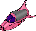 a pink spaceship